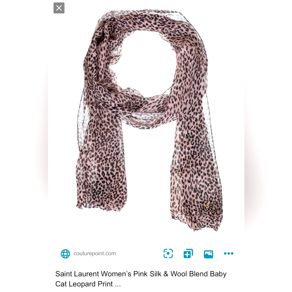 NWOT (Customer return) . . .  Saint Laurent Babycat Print Scarf  |  Pink